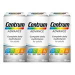 Centrum Advanced Multivitamins 3 x 100  Total Tablets 24 Key Nutrients