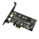 Double USB3.0 1 port type-c M.2 PCIe adaptateur M2 SSD SATA B clé vers PCI-e 3.0 contrôleur carte de convertisseur pour 2280 2260 2242 2230 NGFF