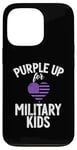 Coque pour iPhone 13 Pro Purple Up pour enfants militaires Army Purple Military Child