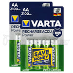 8 x Varta AA 2100mAh batteries Rechargeable Ni-MH 1.2V HR6 LR6 Stilo Accu Power