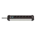 BRENNENSTUHL Premium Alu-Line 6-Way Power Strip/Power Strip Made Aluminium (Multiple Socket with Switch and 3 m Cable, Made in Germany)