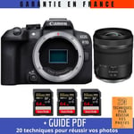 Canon EOS R10 + RF 15-30mm F4.5-6.3 IS STM + 3 SanDisk 64GB Extreme PRO UHS-II SDXC 300 MB/s + Guide PDF '20 TECHNIQUES POUR RÉUSSIR VOS PHOTOS