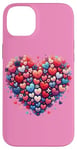 iPhone 14 Plus Cute Heart with Flowers and Hearts for Valentine's Day Case