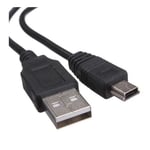 Câble Manette PS3, Câble USB Mini USB pour Manette Playstation 3 et Nintendo Wii U, 1,8M, Noire, .