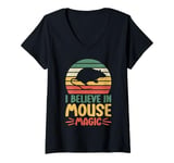 Womens I Believe in Mouse Magic Mouse V-Neck T-Shirt