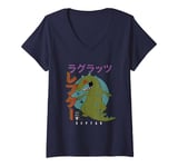 Womens Rugrats Iconic Famous Reptar Retro Vintage Big Kanji Poster V-Neck T-Shirt