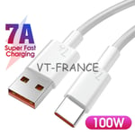 Cable Usb Type C Charge Rapide 7a 100w, Longueur: 25cm