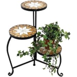 DanDiBo Escalier de fleurs Mosaïque Rond 55 cm Étagère à fleurs 12020 Support de plantes Table de mosaïque Banc de fleurs