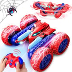 Dreamlandia Spider Toys Remote Control Cars Man Toys，360°Flips Rotating RC Cars Toys for 4-9 Year Old Boys Birthday Gifts for 4-10 Year Old Spidey and His Amazing Friends Christmas Xmas Gifts for Kids