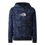 The North Face Youths Drew Peak Light PO Hoodie (Blå (SUMMIT NAVY TNF PROUD PRINT) Large)