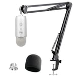 YOUSHARES Blue Yeti Mic Stand with Pop Filter - Suspension Microphone Boom Arm for Blue Yeti and Yeti Pro Mic, with Microphone Cover Foam Mic Windscreen