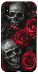 Coque pour iPhone XS Max Rose Esthétique Roses Crânes Crâne Art Gothique