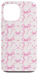 iPhone 13 Pro Max Aesthetic Pink Ribbons and Bows in Watercolor Case