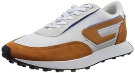 DIESEL S- Racer, Baskets Homme, H9430 P4438,Blanc et Orange, 43 EU