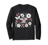 Photographer Photography Camera With Flowers Long Sleeve T-Shirt