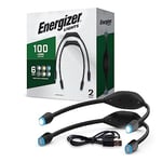 Energizer Rechargeable LED Neck Light, Portable Hands-Free Light for Reading and Work, LED 100 Lumens, Pack of 2 Lamps, USB Charger Cable Included