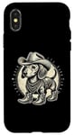 Coque pour iPhone X/XS Teckel Cowboy Cowgirl Wiener Chien Vintage Country Western