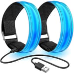 2 st Laddningsbara LED-Armband, Reflekterande LED-Löpararmband, Justerbara