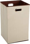 Amazon Basics Foldable Rectangular Laundry Basket, Beige,brown