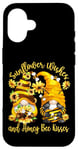 Coque pour iPhone 16 Sunflower Wishes And Honey Bee Kisses With Cute Summer Gnome