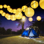 Solcellsstränglampor, 6m 30 LED Utomhus Fairy Lights Lykta 8 Lägen Vattentät Lykta Dekorativ Lampa För Trädgård Patio Yard Balkong Bröllop Fest