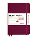 LEUCHTTURM1917 367600 Agenda Semainier Medium (A5) 2024, avec cahier, 18 Mois, Port Red, Anglais