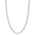 Italiensk solid 925 sterling silver 3,5 mm diamantklippt kubansk länk kedja halsband för kvinnor män