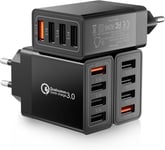 Lot De 3 Chargeur Usb, 33w Pr Usb Multiple 4 Ports Pr Chargeur Rapide Multipr Adaptateur Secteur Pour Iphone 14 13 12 11 Pro X Xs Xr 8 7, Ipad, Samsung Galaxy A55 A34 A20 A14 S20 S9[X1342]