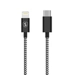 SiGN Skin USB-C till Lightning-kabel 2.1A, 2m - Svart/Vit