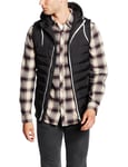 Urban Classics Men's Small Bubble Hooded Vest, Multicoloured (blk/wht 50), L