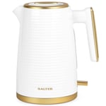Salter Electric Cordless Kettle 1.7L 3KW Rapid Boil Textured Palermo White/Gold
