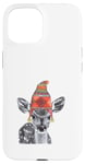 Coque pour iPhone 15 Mère de cerf faon mignon portant un chapeau d'hiver tricoté dessin croquis