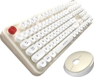 Mofii Sweet 2.4G Wireless Keyboard + Mouse Set (White And Beige)