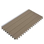 Dalle Terrasse Bois Composite clipsable - Chocolat - Lot de 6 dalles 30x60cm soit 1,08m²)