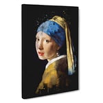 Johannes Vermeer The Girl with the Pearl Earring Canvas Print for Living Room Bedroom Home Office Décor, Wall Art Picture Ready to Hang, 30 x 20 Inch (76 x 50 cm)