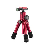 Mantona kaleido Mini Photo/Table and Travel Tripod with Ball Head with Quick Release Plate and Carry Bag Sundown Red Metallic