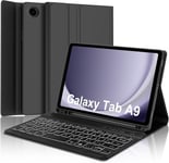 Clavier Samsung Galaxy Tab A9 8.7"" 2023, Samsung Tab A9 Lte Clavier, Coque Clavier Italien Bluetooth Rétroéclairé Amovible Pour Samsung Galaxy Tab A9 2023 8,7 Pouces 2023, Noir