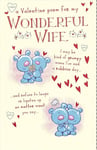 Cute Teddy Bear Poem Wife Valentine's Day Card