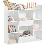 KMB55-W Bibliothèque pour Enfant Étagère Enfant Étagère à Jouets Rangement pour Livres et Jouets Meuble Enfant Meuble de Rangement pour Chambre