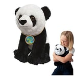 EcoBuddiez - Panda de Deluxebase. Grande Peluche Douce de 30cm Faite de Bouteilles en Plastique Recyclées. Cadeau Calin écolo pour Enfants et Animal Doux et Mignon pour Bambins.