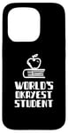 Coque pour iPhone 15 Pro Étudiant le plus cool du monde, jeu de mots, paresseux, stupide, université