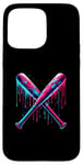 iPhone 15 Pro Max Cross Baseball Bat with SprinklesDrip Sports Player Softball Case