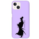 Coque violet Iphone 14 samourai personnalisee