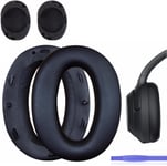 WH-1000XM2 Coussinets d'oreille de rechange à isolation acoustique compatibles avec les casques Sony WH1000XM2 et Sony MDR-1000X - Épaisseur supplémentaire et bâton en plastique (noir).[G967]