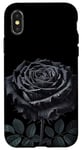 Coque pour iPhone X/XS Rose noire gothique pour fille - Pour la Saint-Valentin, Halloween