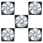 5 x Pack Gelid Solutions Silent 12 120mm Case Fans 1000 RPM 37 CFM 3-Pin