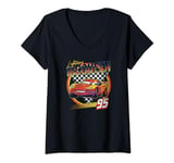 Disney Pixar Cars Lightning McQueen Vintage Race V-Neck T-Shirt