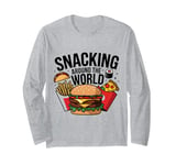 Snacking Around the World Fun Foodie Travel Fast Food Lover Long Sleeve T-Shirt