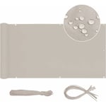 Brise Vue Balcon Occultant Oxford Protection uv Opaque Résistant aux Intempéries 90 x 300cm, avec Attaches de câble et Cordons, Taupe - Sekey