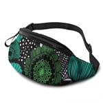 XCNGG Sac de taille en cours d'exécution Sac de taille de loisirs Sac de taille Sac de taille de mode Psychedelic Green Flower Fanny Packs for Women and Men Waist Bag Adjustable Belt for Outdoors Work